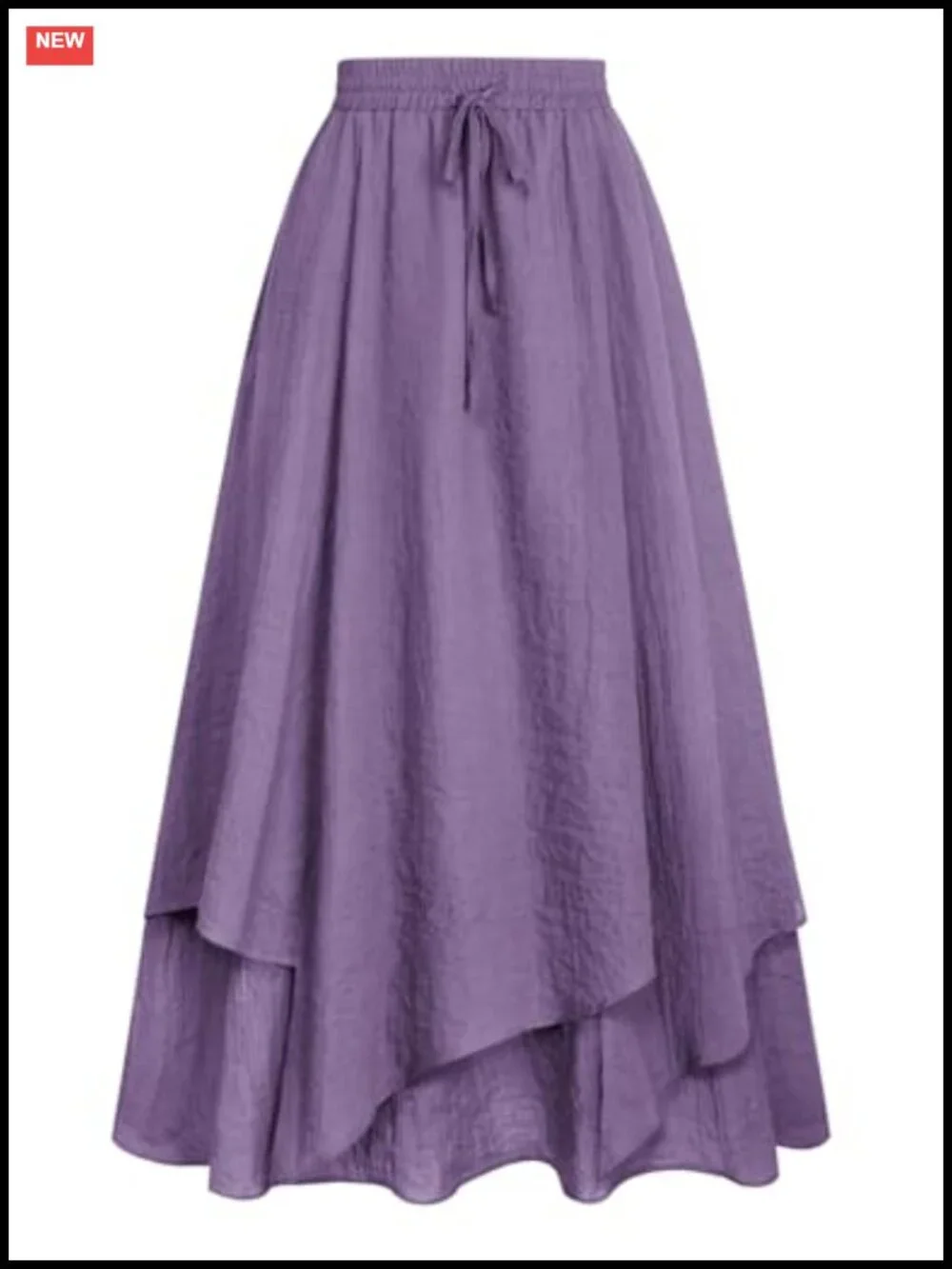 Renaissance Maxi Skirt with Pockets, Asymmetrical Layered A-Line, Elastic High